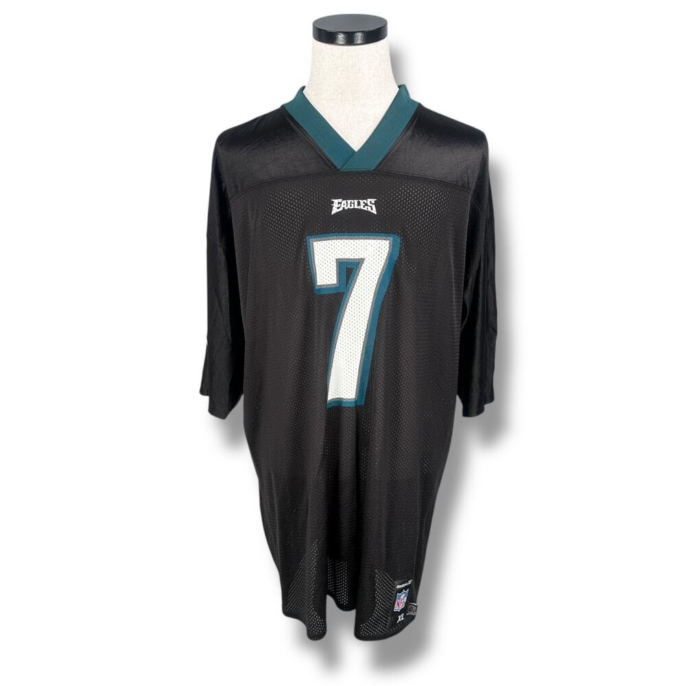 Vintage Reebok NFL Philadelphia Eagles Jeff Garcia #7 Jersey Men XL Black V-Neck